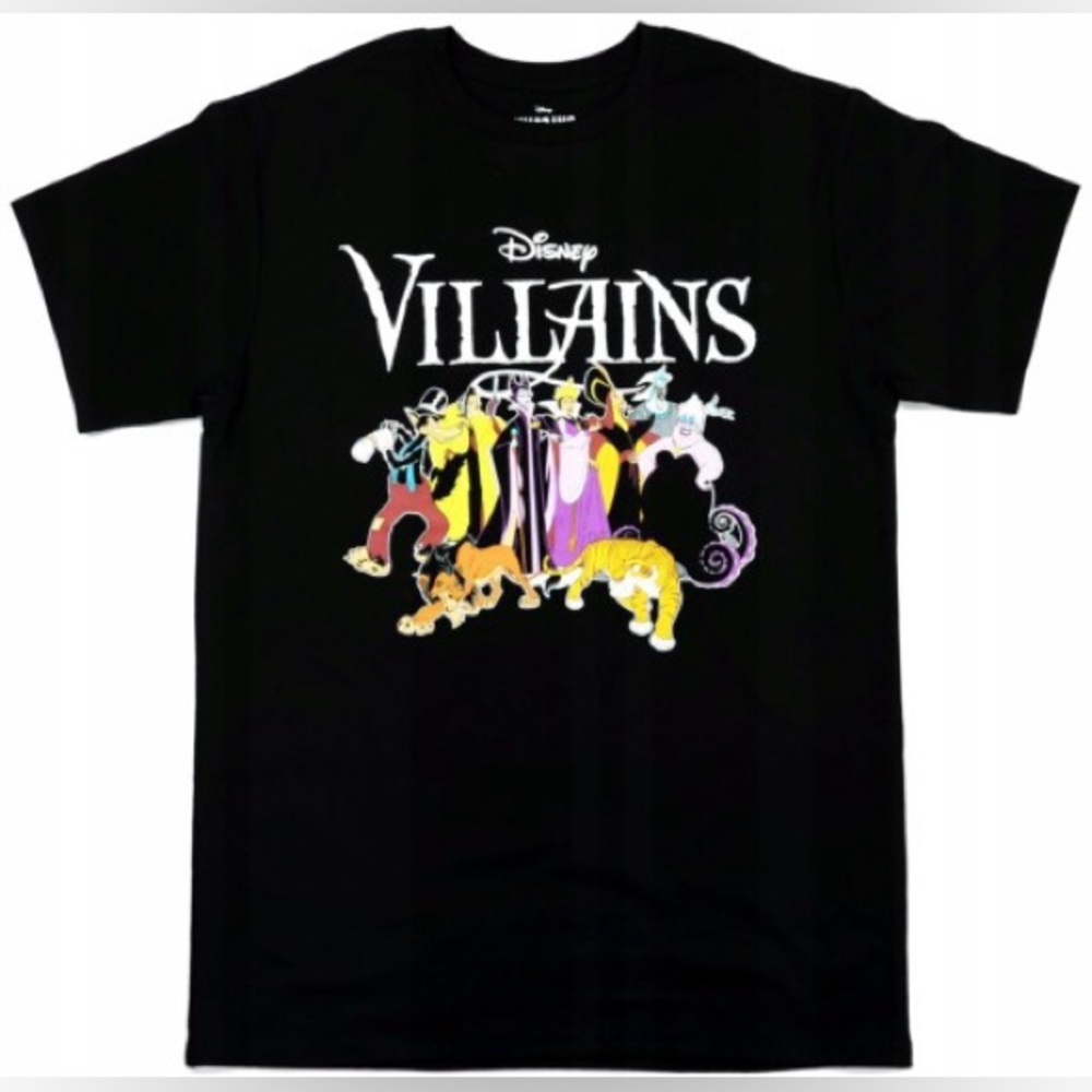 VILLAINS VINTAGE GRAPHIC T-SHIRT - BLACK SIZE LARGE (NEW WITH TAGS) A16